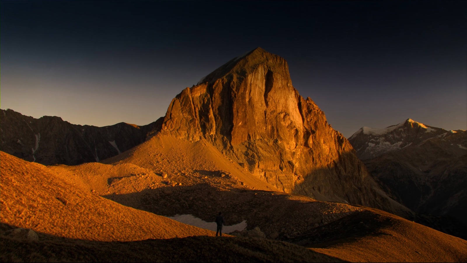 Colorado's Front Range mountains at golden hour